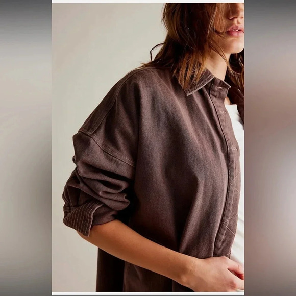 Free People Brown Button Down Shirt - Picture 2 of 16
